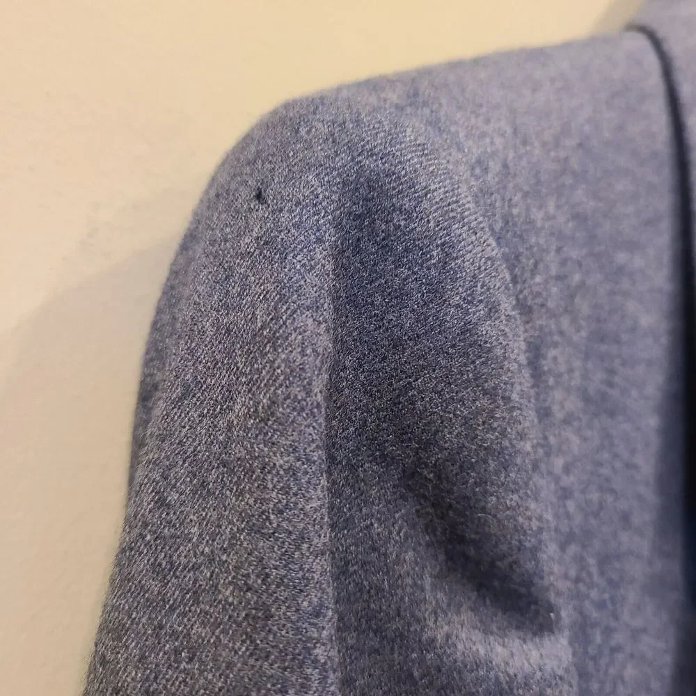 Yves Saint Laurent Mens 100% Wool Sport Coat Blue Double Vented Blazer Jacket